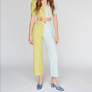 Lykke Wullf Two Tone Gingham Ranch Pant - Large